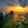Meteora in sunset